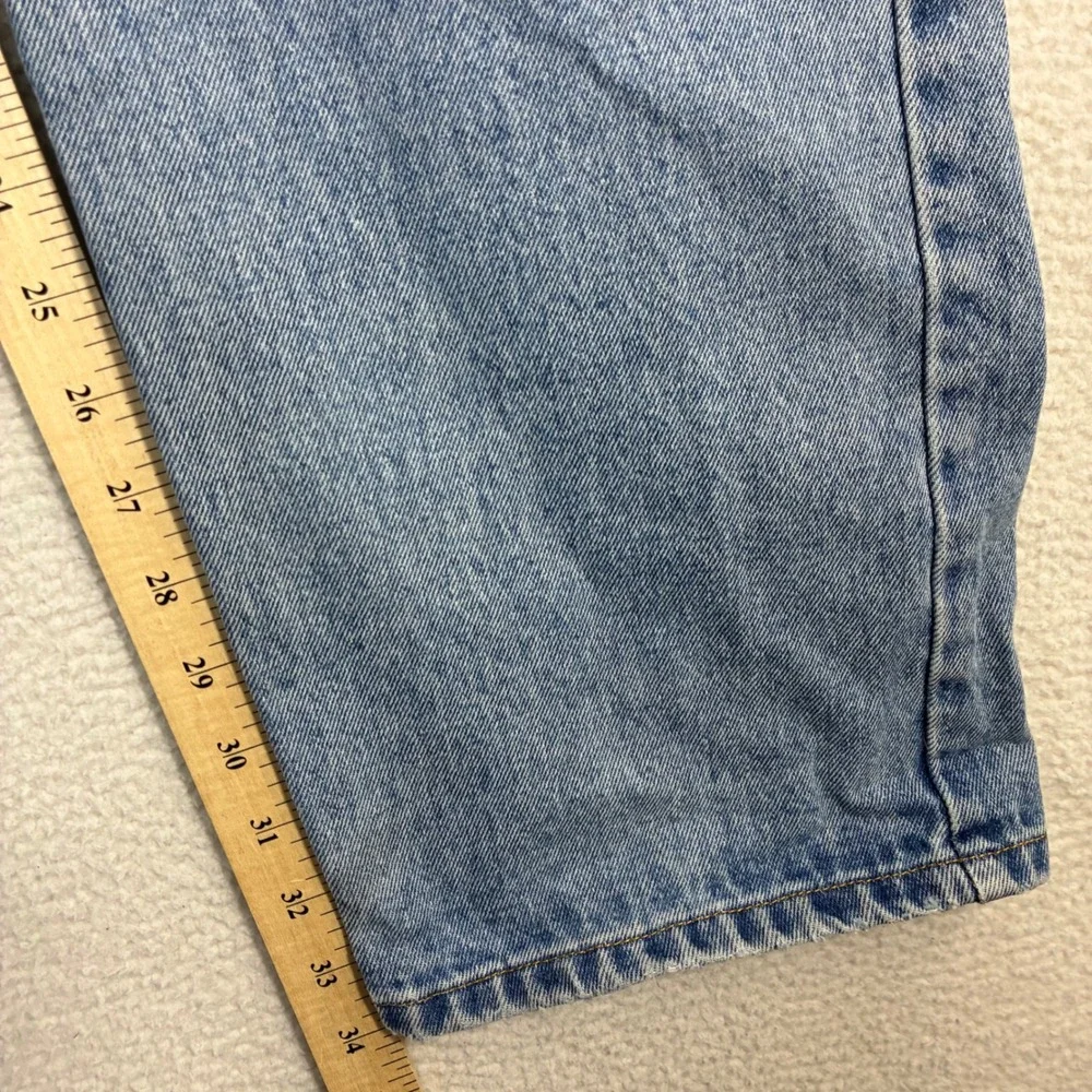Y2K Polo Ralph Lauren Baggy Jeans Men 36x34 Blue Embroidered Denim Co Distressed